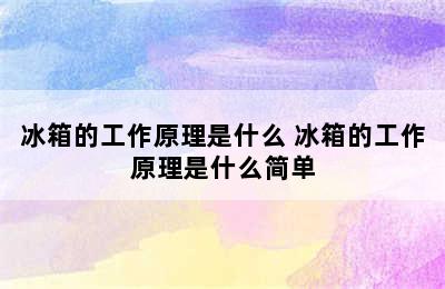 冰箱的工作原理是什么 冰箱的工作原理是什么简单